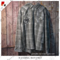 Boy fashion handsome hooded plaid shirt